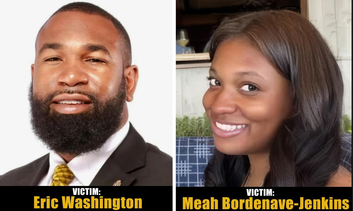Eric Washington photo next to Meah Bordenave-Jenkins photo