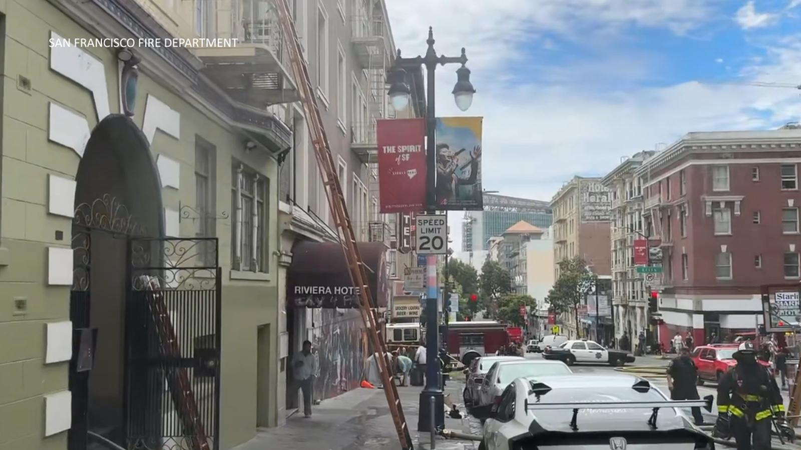 2-alarm fire burning at 6-story apartment building in San Francisco's Tenderloin District, officials say