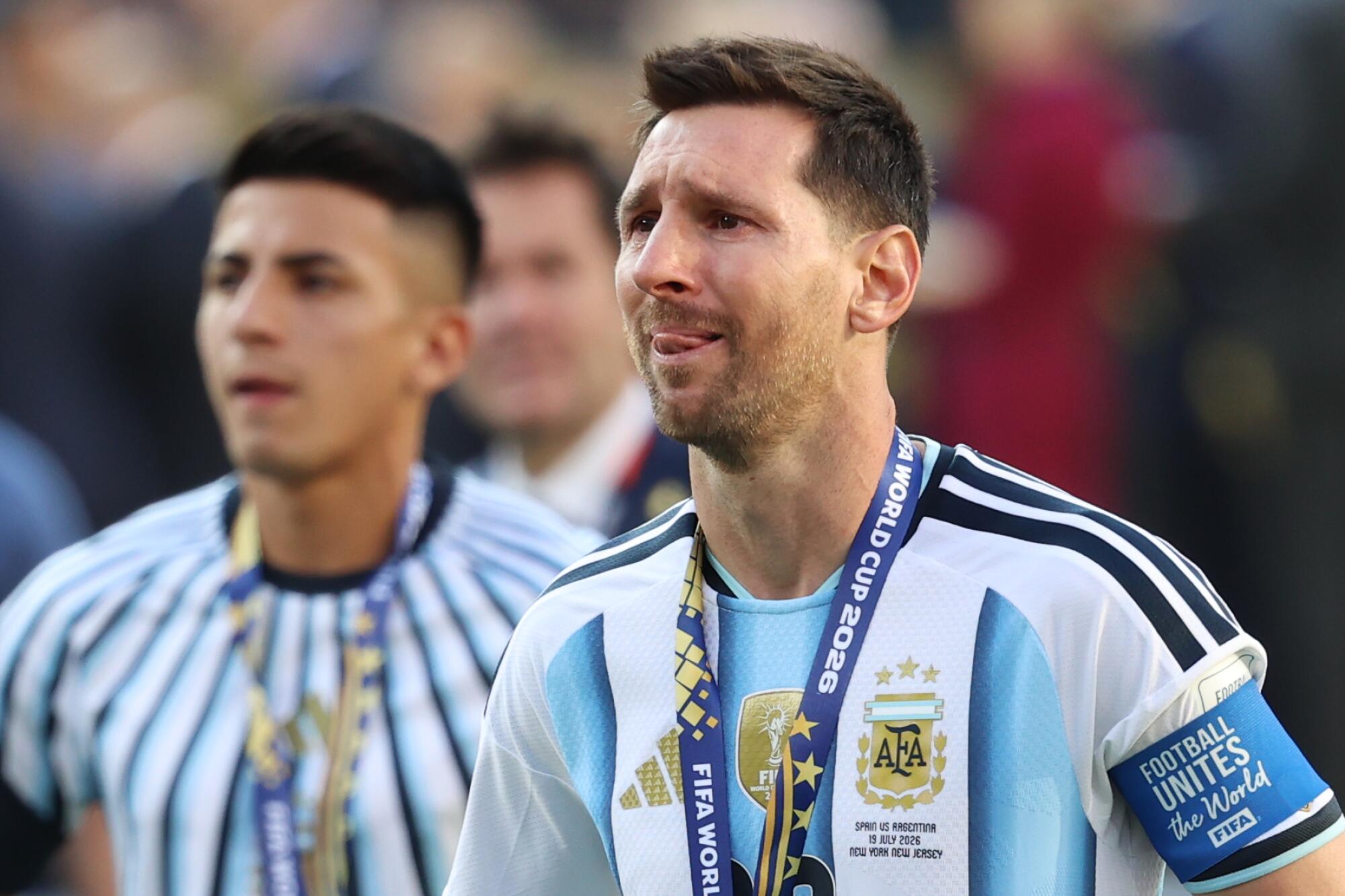 Argentina star Lionel Messi reacts after losing to Spain in the World Cup final.