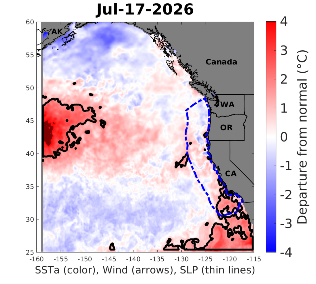 Map of marine heat waves.