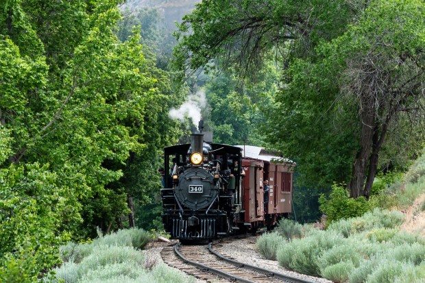 Knott's Berry Farm Locomotive 340 during a public excursion on the Durango & Silverton line. (Courtesy of Big Diehl Photography)