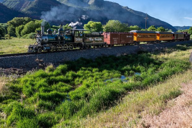 Knott's Berry Farm Locomotive 340 during a public excursion on the Durango & Silverton line. (Courtesy of Big Diehl Photography)