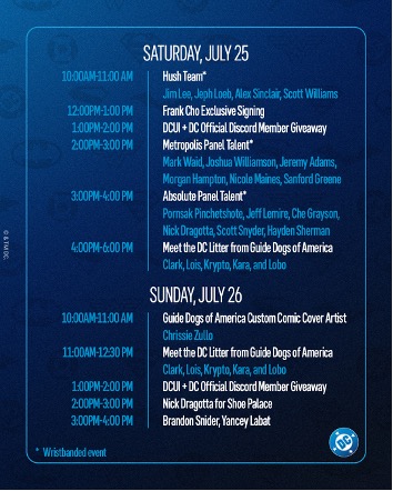 DC San Diego Comic-Con 2026 Signings