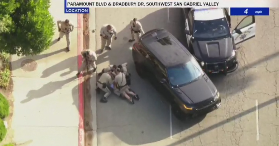 Murder suspect taken into custody after pursuit through Los Angeles County