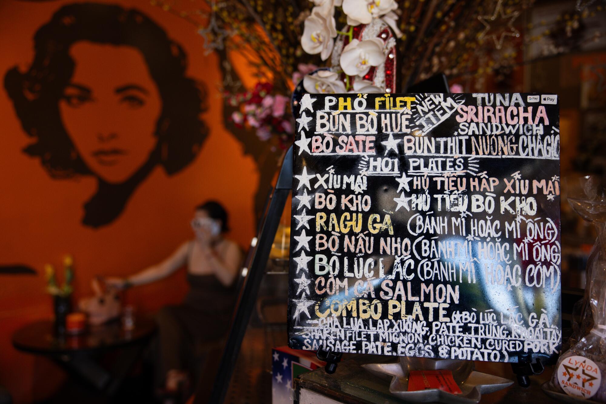 A menu of the banh mi offerings at Lynda Sandwich in Westminster.