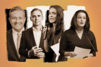 From left: California Community Foundation President Miguel Santana, Cityview CEO Sean Burton, Nithya Raman and 5th District Council member Katy Yaroslavsky
