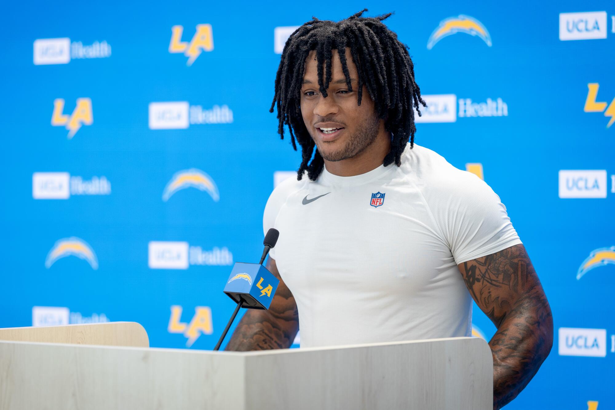 El Segundo, CA, - June 17, 2026: Los Angeles Chargers running back Omarion Hampton.