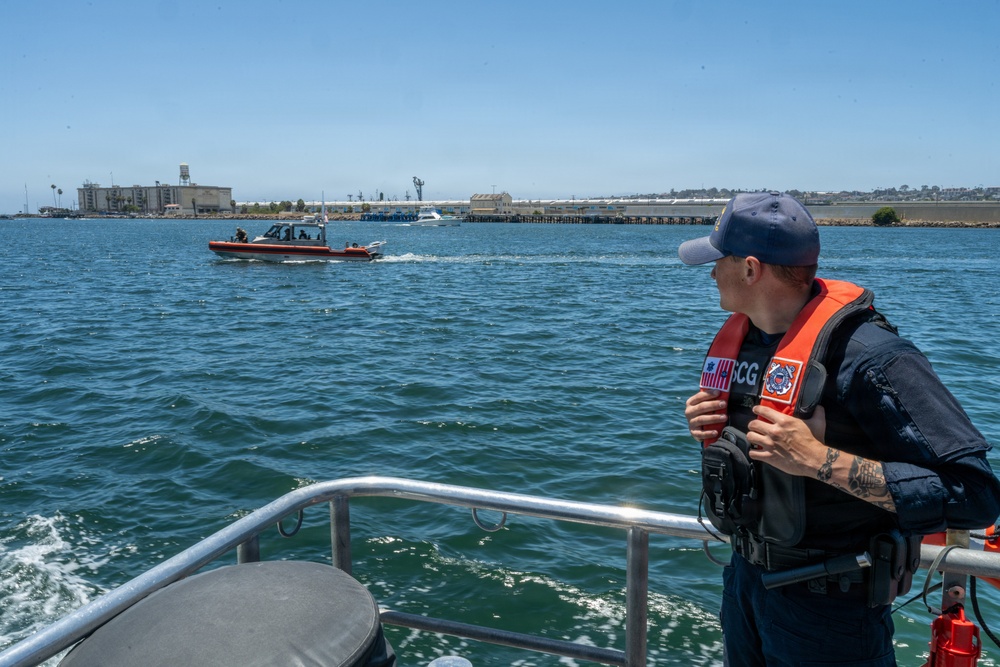 Coast Guard Station Los Angeles-Long Beach crews patrol Los Angeles’s West Harbor safe for FIFA World Cup watch party