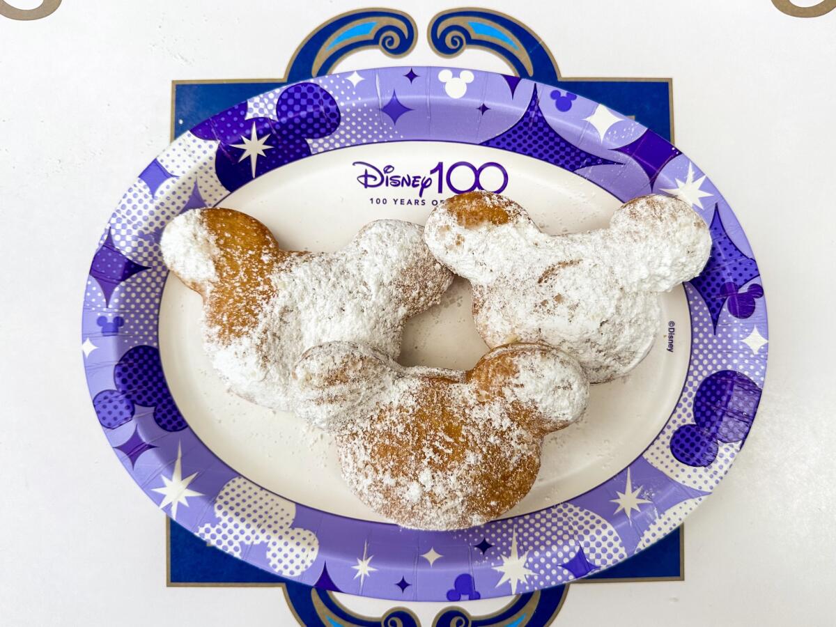Mickey Mouse beignets from Royal Street Veranda in Disneyland.