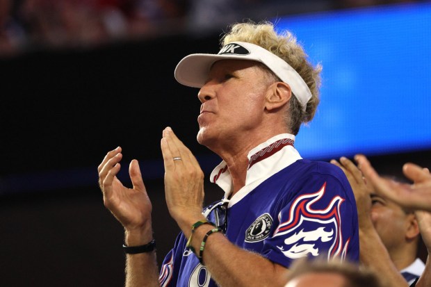 Actor Will Ferrell claps in the second half of a FIFA World Cup soccer match between the United States and Turkey at Los Angeles Stadium in Inglewood on Thursday, June 25, 2026. Türkiye won 3-2. (Photo by Raul Romero Jr., Contributing Photographer)