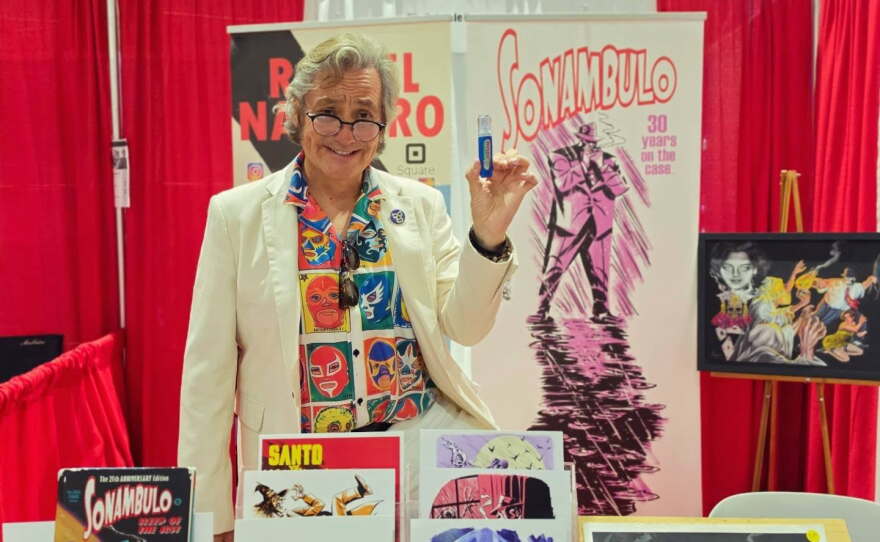 Artist Rafael Navarro at his Comic-Con Booth. July 23, 2026