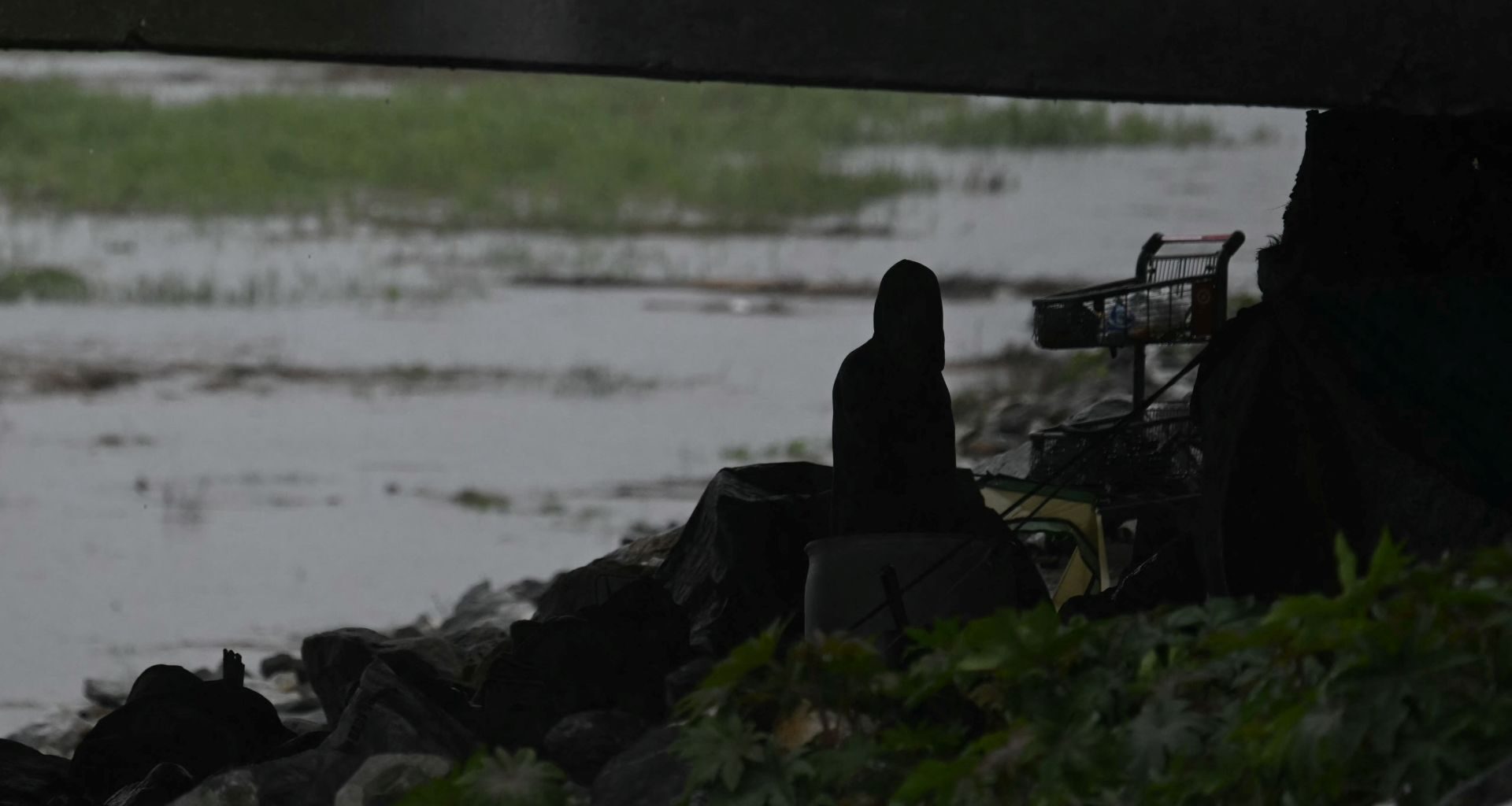 A homeless encampment in Long Beach, California.