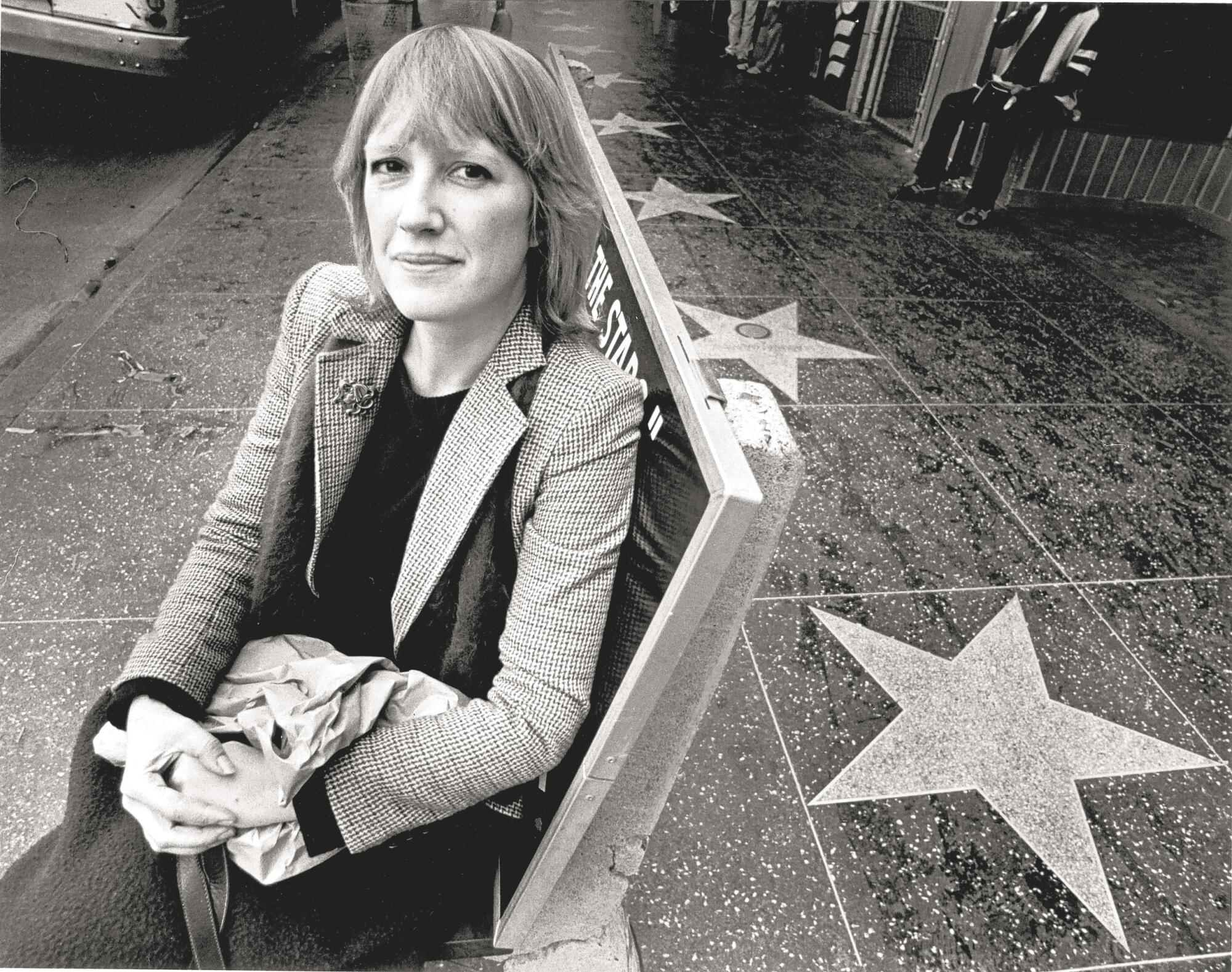 Eve Babitz, the ultimate Hollywood reveler, on Sunset Boulevard in 1980.