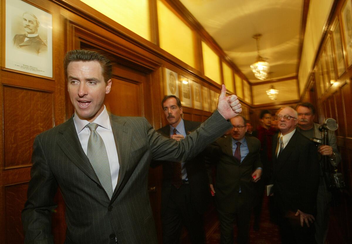  Gavin Newsom when mayor of San Francisco. 