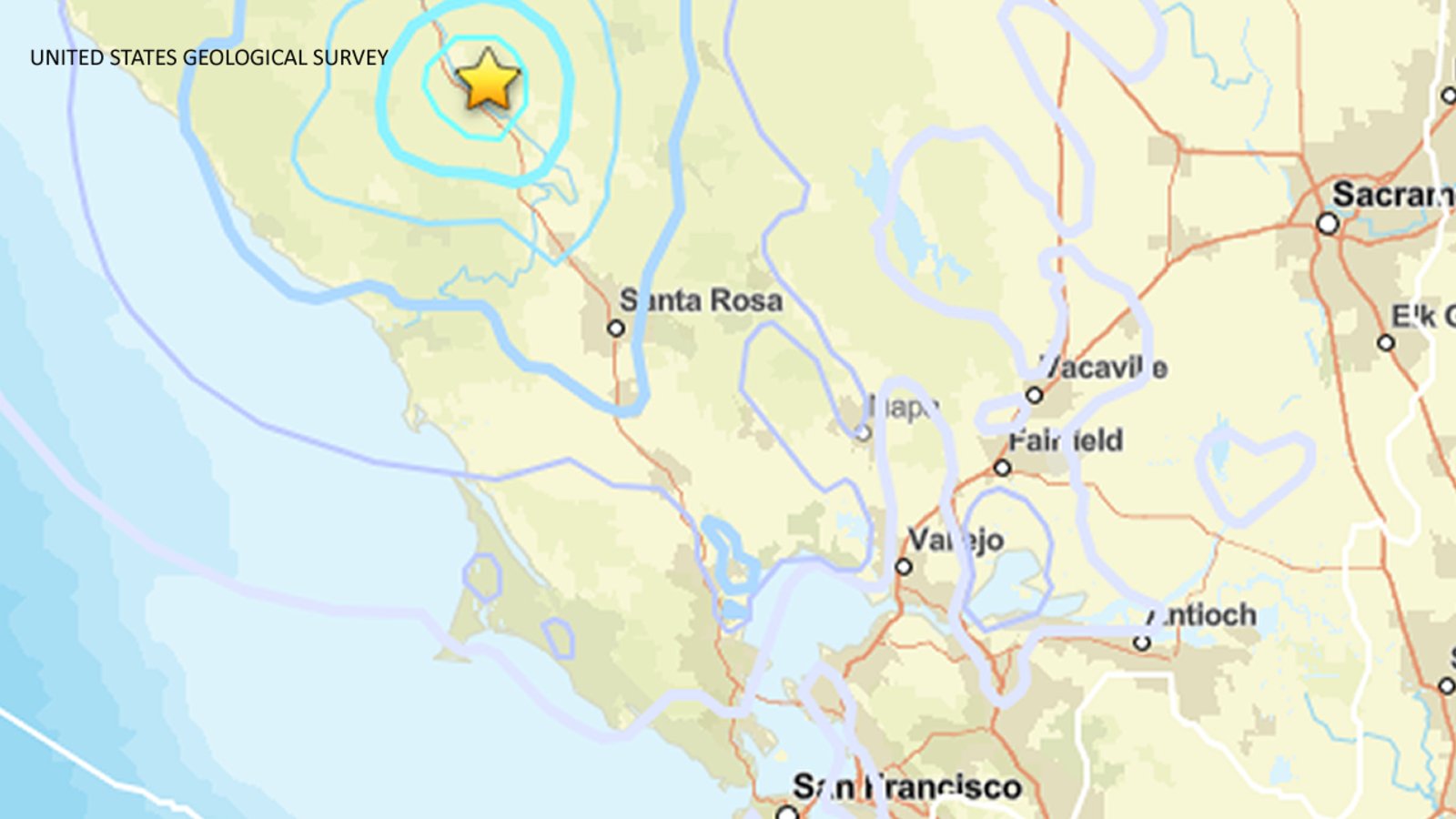 Preliminary magnitude 4 point 3 earthquake strikes near Cloverdale in North Bay, USGS says