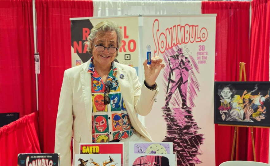 Artist Rafael Navarro at his Comic-Con Booth. July 23, 2026