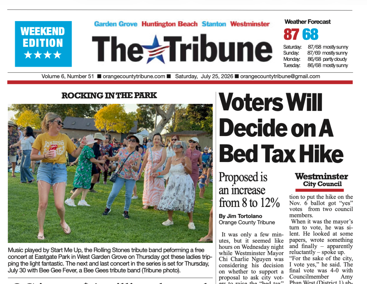 E-newspaper for July 25, 2026 – ORANGE COUNTY TRIBUNE