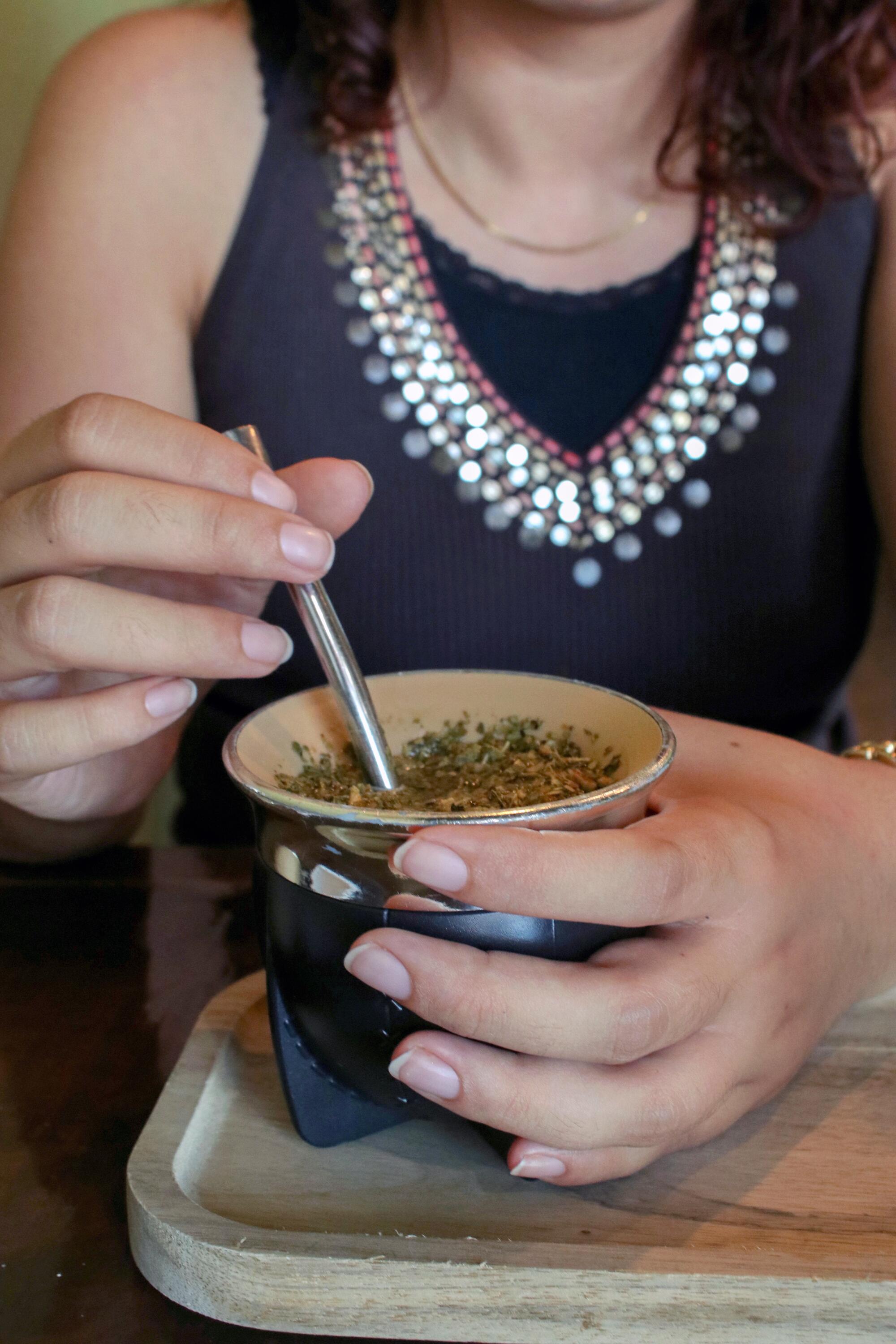 Mate, a centuries-old drink, is traditionally sipped from a metal straw, or bombilla, in a gourd.