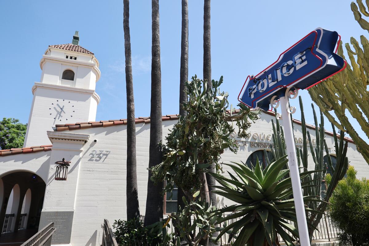An exterior view of the Fullerton Police Department