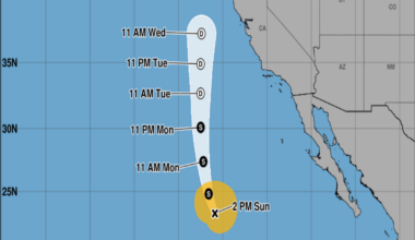 Tropical Storm Elida brings heat and moisture to California