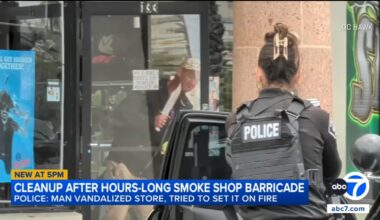 Fullerton smoke shop vandalized by armed man during 4-hour standoff, police say