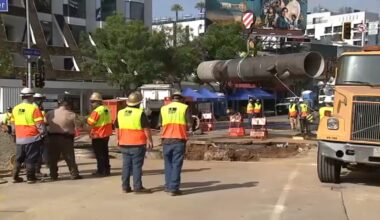 Crews making progress repairing massive water main break in West Hollywood