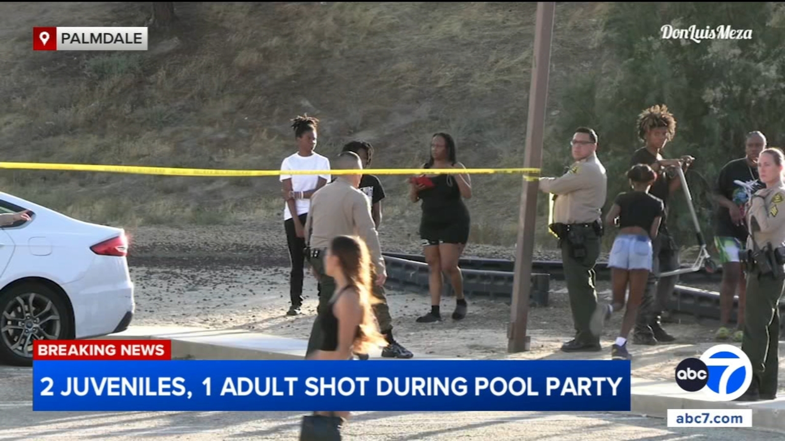 Suspect opens fire at Antelope Valley pool party, leaving 2 juveniles and 1 adult injured before fleeing