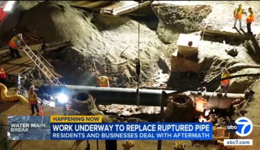 Crews install new section of pipe after West Hollywood water main break