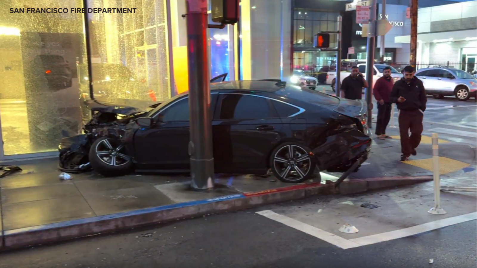 Multiple injured in San Francisco after truck crashes into car during police pursuit at S. Van Ness Avenue and 14th Street