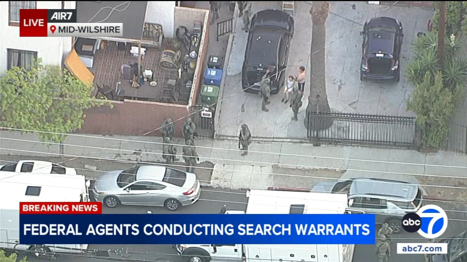 DEA agents conduct drug enforcement operation at Mid-Wilshire home, at least 1 person detained