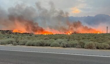Shifting winds challenge crews battling Rock Fire in Inyo County