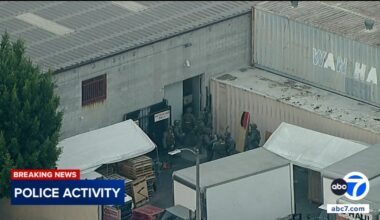 SWAT officers swarm South Los Angeles warehouse after serving search warrant