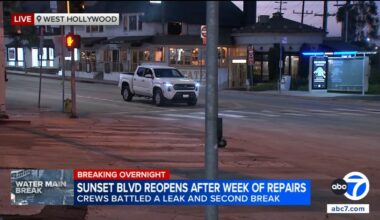 West Hollywood main break: Sunset Boulevard reopens to traffic after weeklong closure