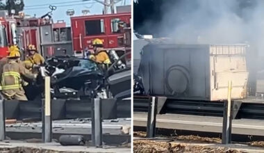 Multiple people hurt, truck engulfed in flames in wrong-way crash on 210 Freeway in Lake View Terrace