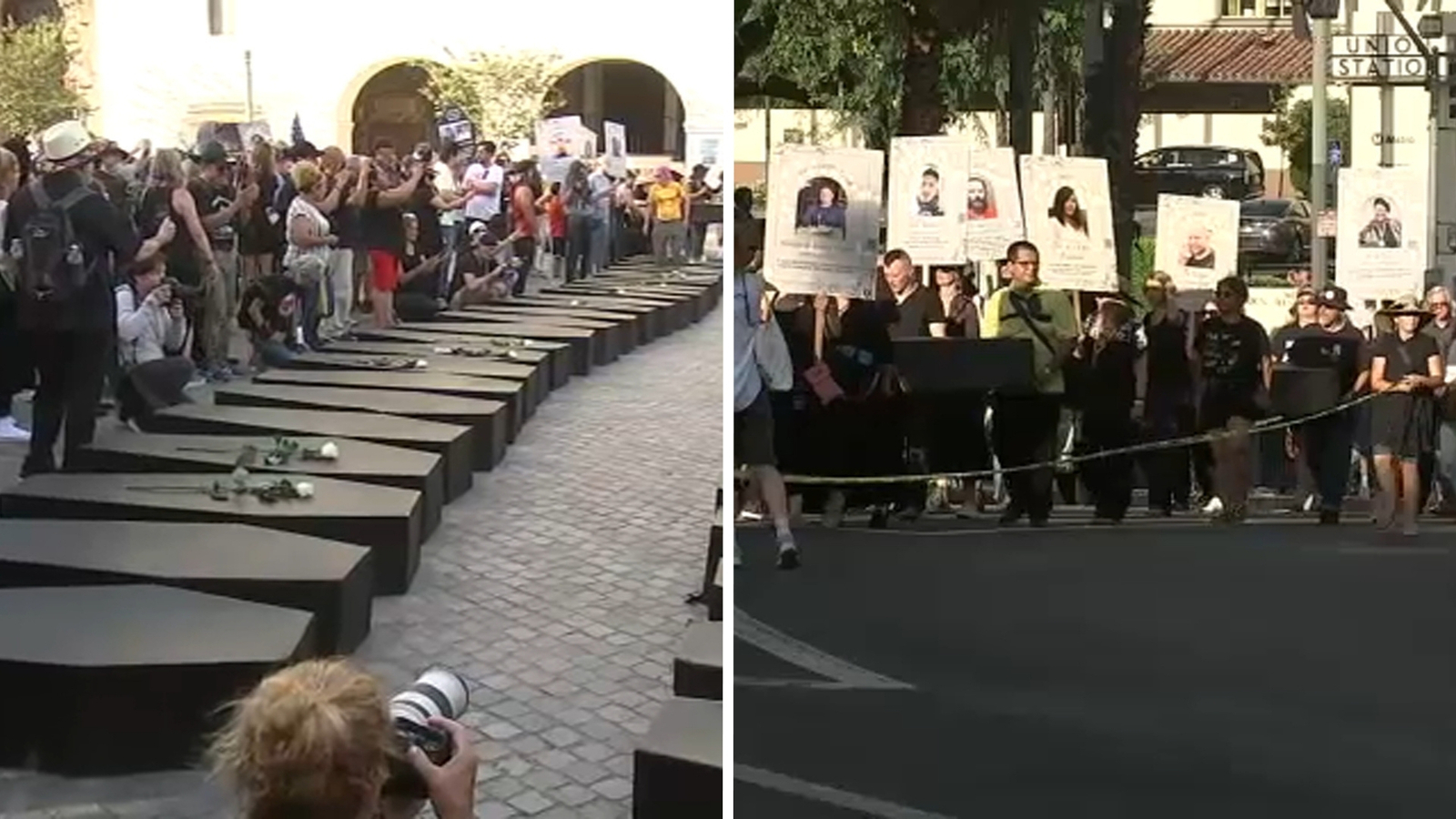 Hundreds march in DTLA, demanding justice after deaths during ICE operations