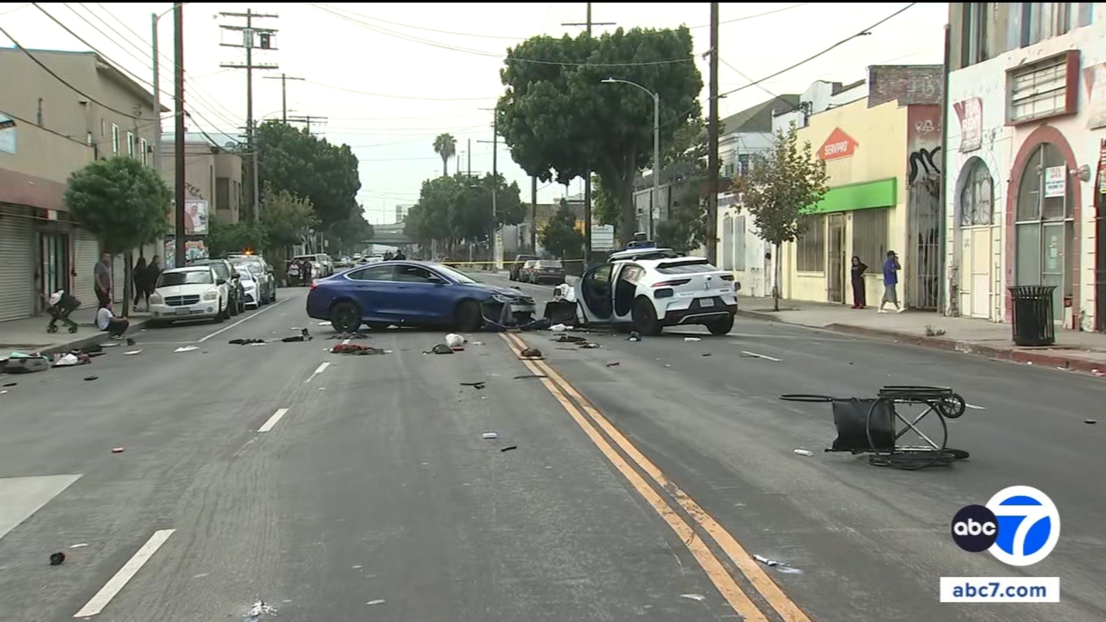 2-car crash involving Waymo vehicle in Pico-Union leaves 1 hospitalized