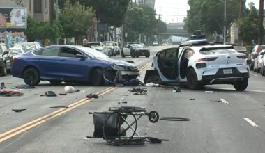 Woman critically injured in 2-car crash involving Waymo vehicle in Los Angeles, California
