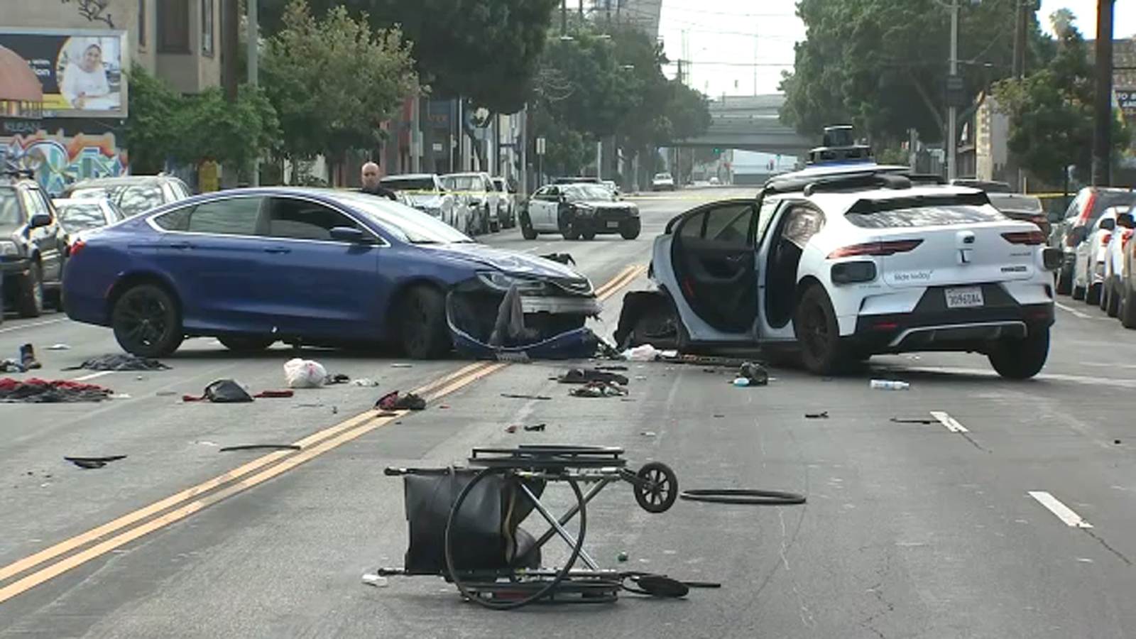Woman critically injured in 2-car crash involving Waymo vehicle in Los Angeles, California