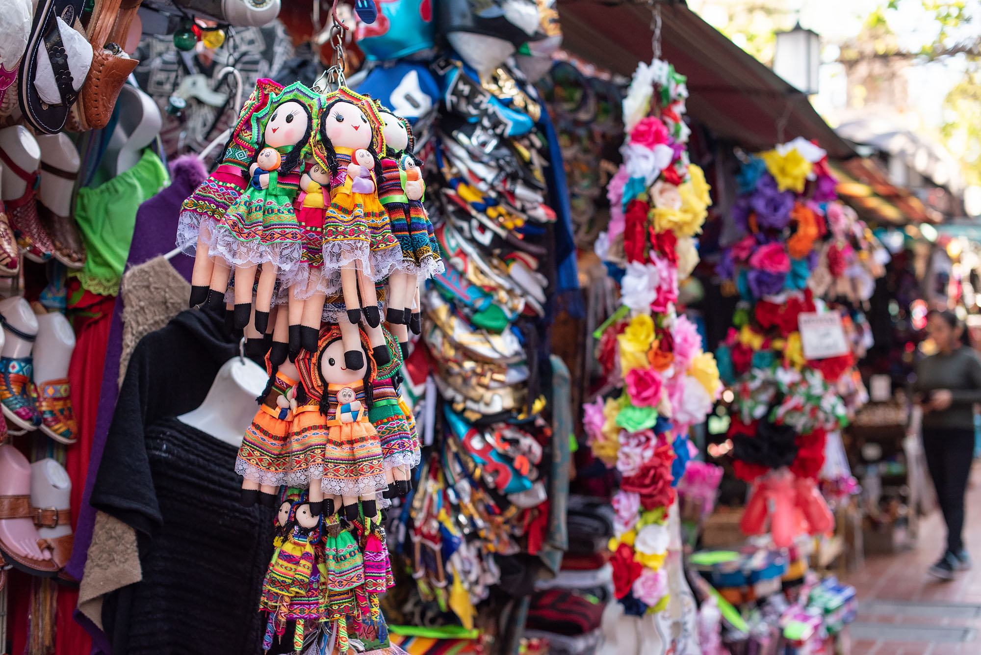 Vendor stalls on Olvera Street