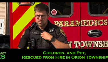 Children, and Pet, Rescued from Fire in Orion Township