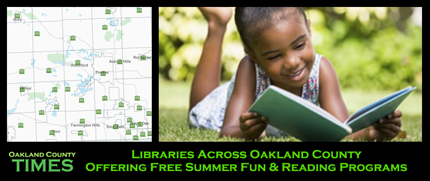 Libraries Across Oakland County Offering Free Summer Fun & Reading Programs