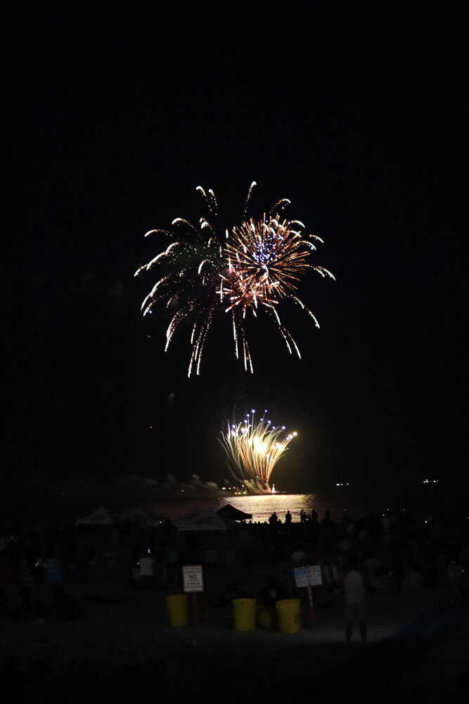 Nearly 8,000 fireworks illuminated the sky. The massive display was visible from anywhere along the beach or boardwalk.