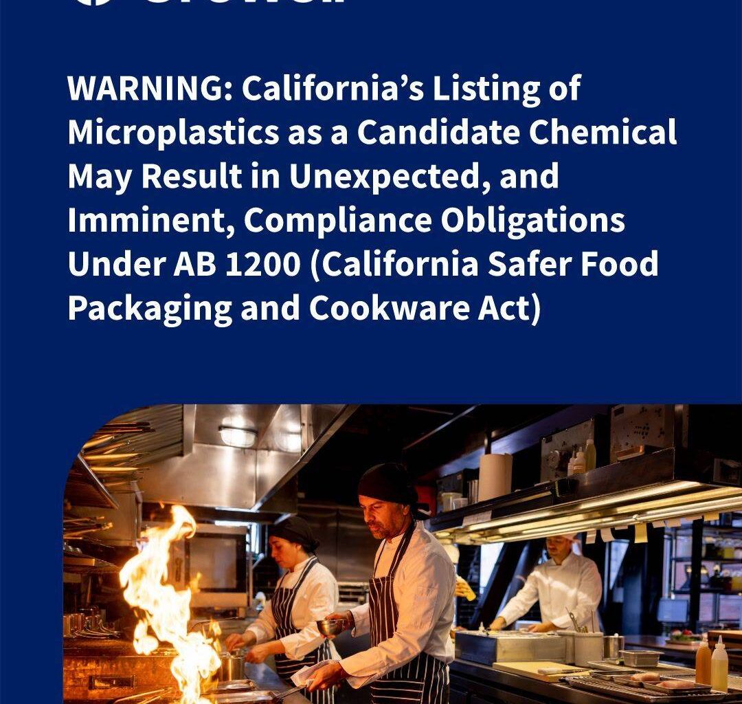 California Microplastics Candidate Chemical Listing: Immediate AB 1200 Cookware Compliance Obligations by October 1, 2026