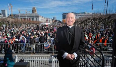 Archbishop Salvatore Cordileone at a Walk for Life event in San Francisco.