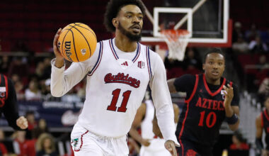 FILE - Fresno State's Mykell Robinson drives against San Diego State during the second hal ...