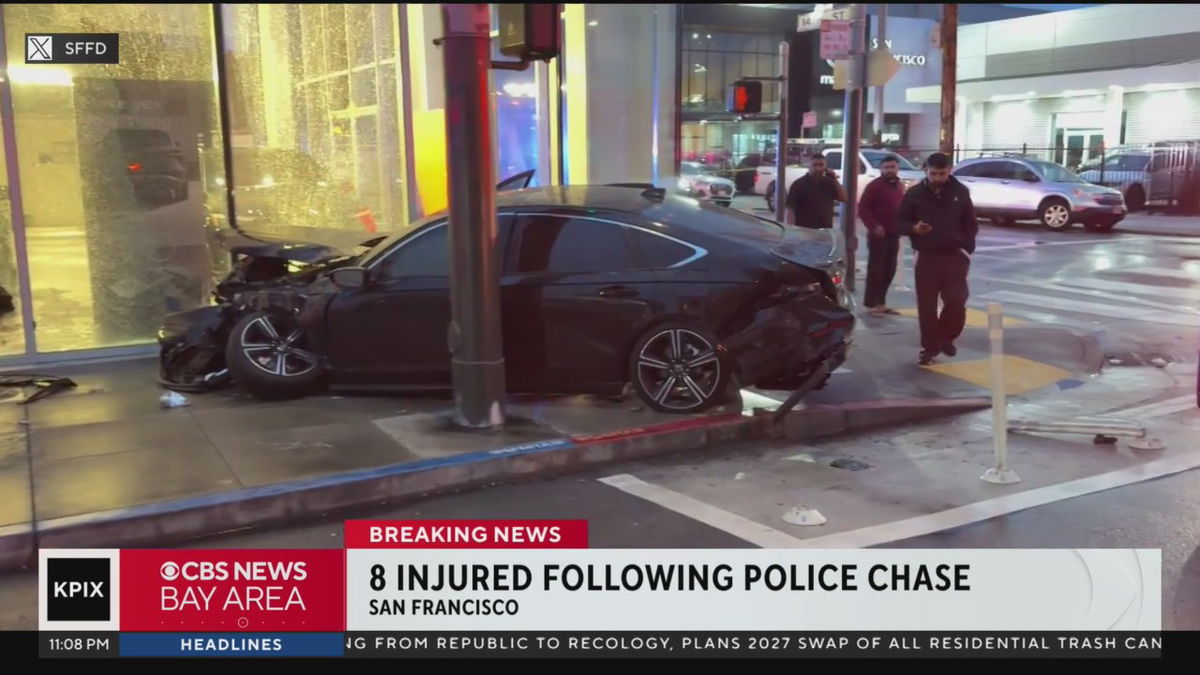 San Francisco police chase and crash leaves 8 injured – KION Central Coast