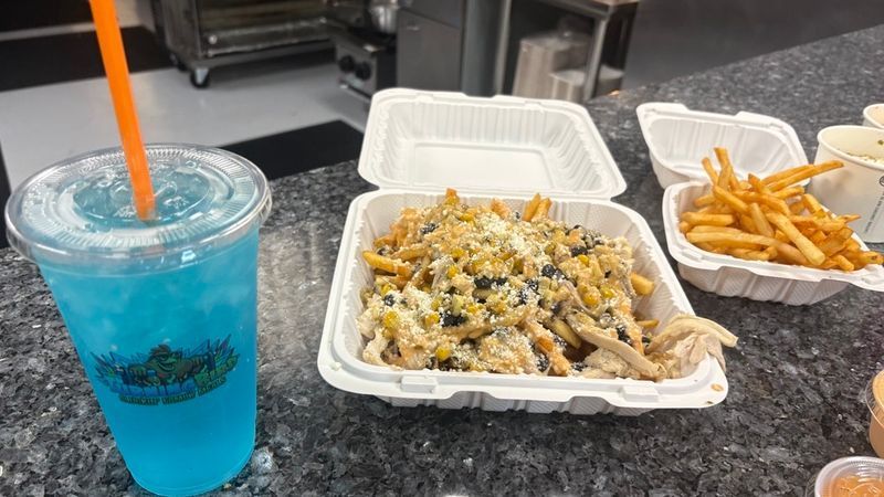 Bird bath lemonade,  rotisserie chicken fries, and cluck around and find out sauce are just few items you can find on Turning Birds' menu. PHOTO: KBFX