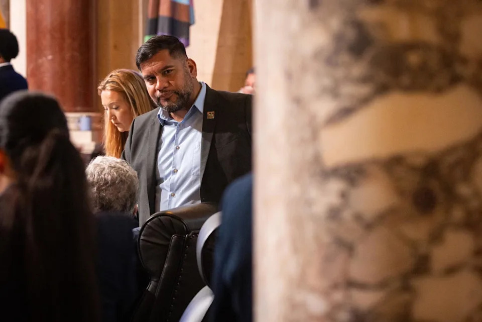 Los Angeles City Council member Hugo Soto-Martínez attends a City Council meeting