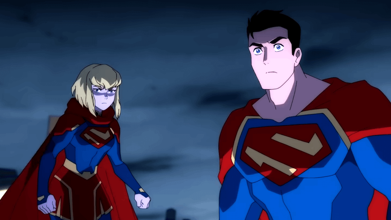 Supergirl and Superman working together.