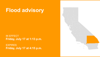 UPDATE: The current flood advisory for San Bernardino County will be expiring at 9:30 p.m.